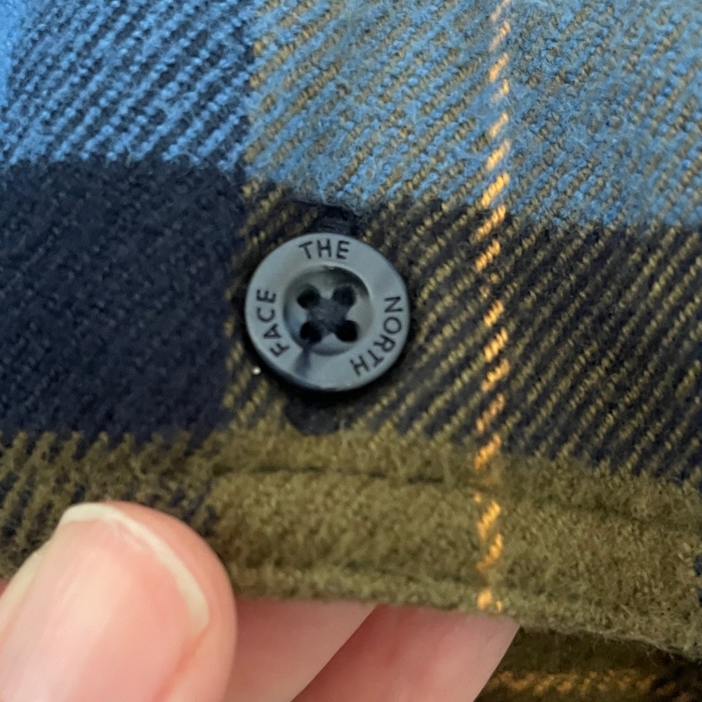 The North Face Blue Brown Plaid Arroyo Flannel Button Down Shirt Mountain Man 2X - Picture 4 of 6
